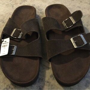 Brown Suede Express Sandals for Men Size 10